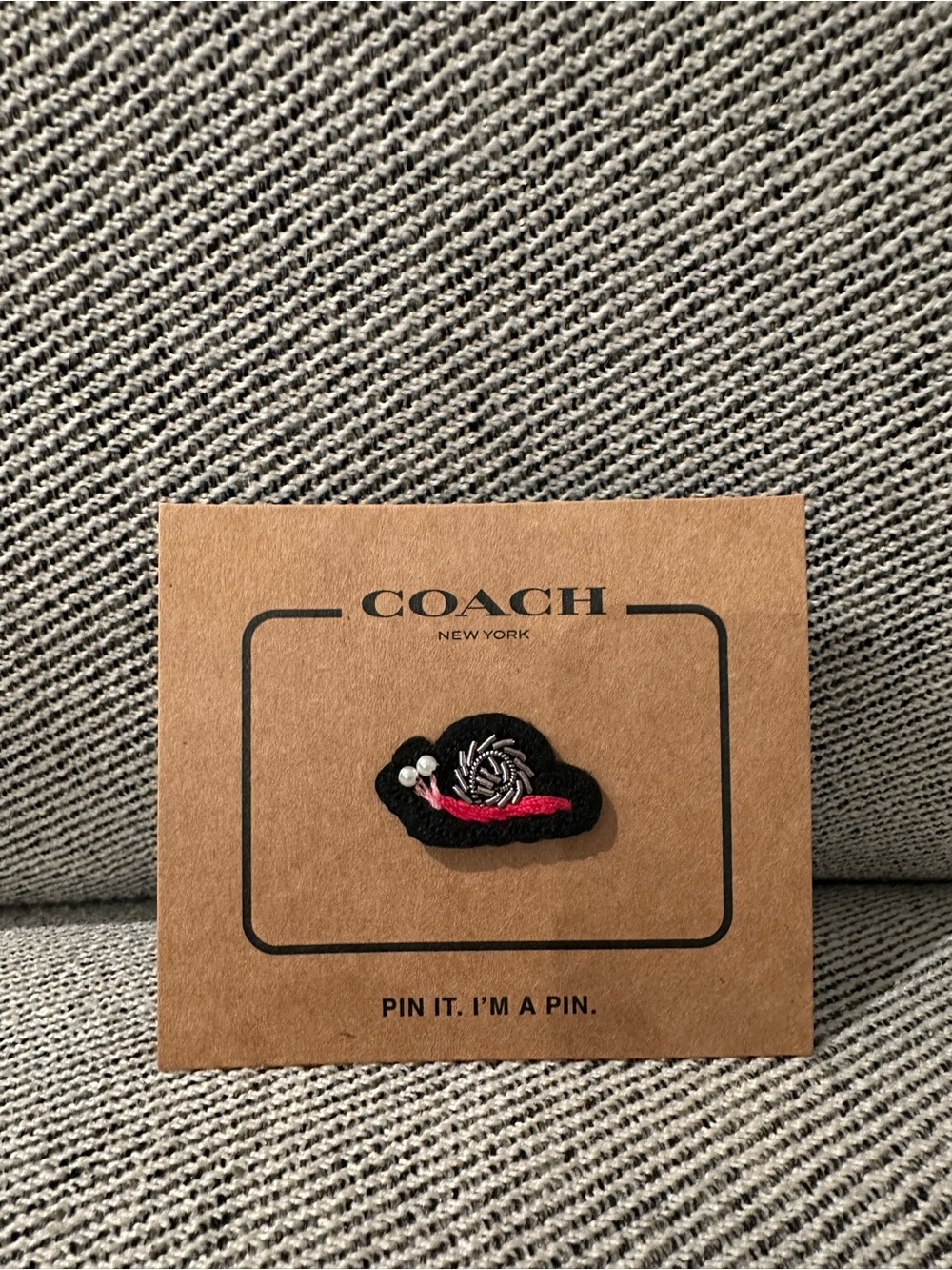 NWT Coach Snail Beaded Embroidered Pin Brooch Badge F27371